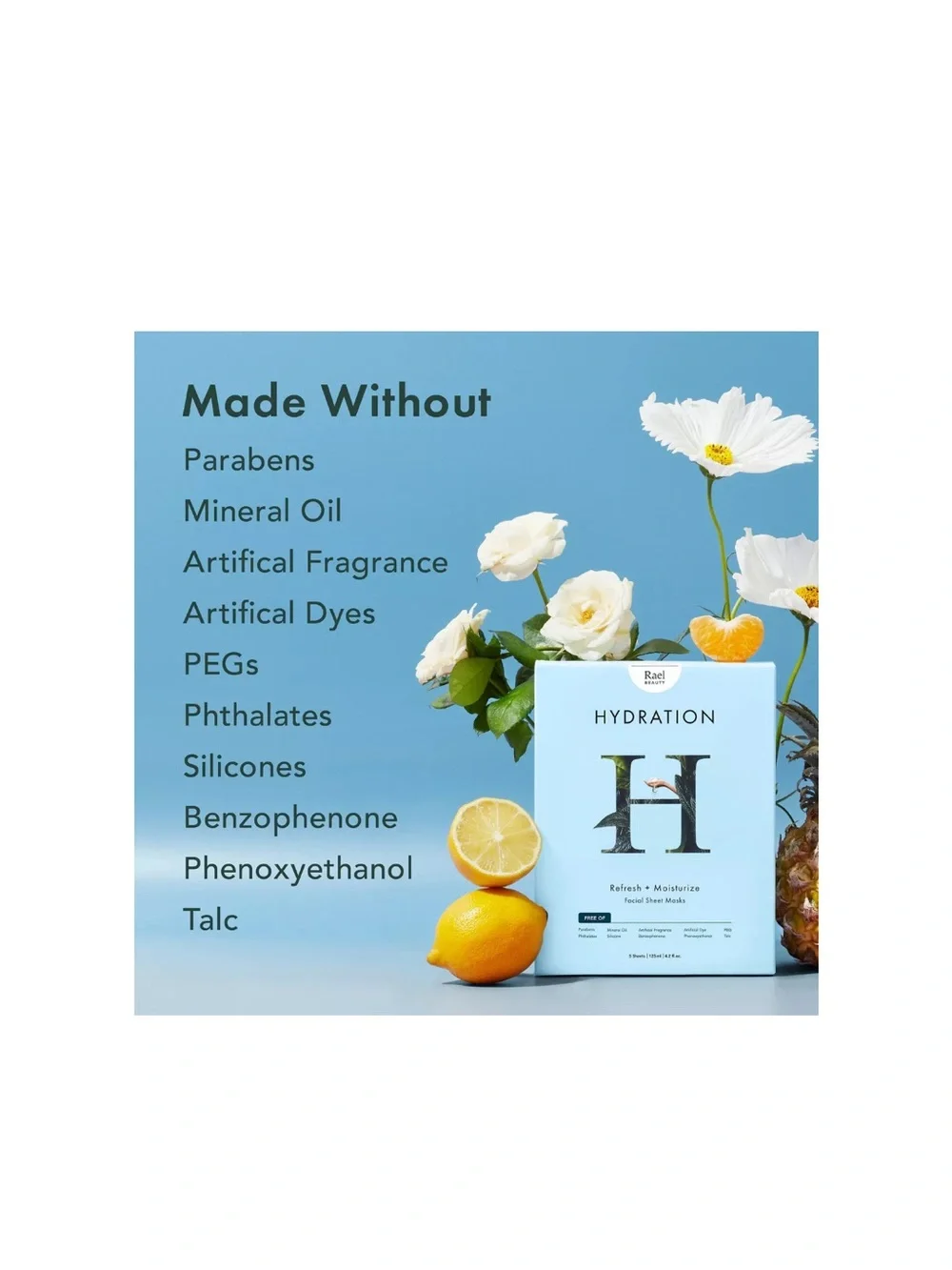 ✨ Rael Hydration Facial Sheet Masks | 5 Pack | Factory Sealed |